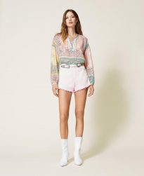 Blusas Y Camisas TWINSET Mujer | Blusa Con Estampado De Patchwork Bandana Estampado Bandana Pasteles