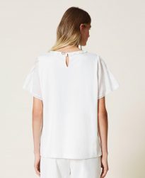 Camisetas Y Tops TWINSET Mujer | Camiseta Con Encaje De Macramé Lirio