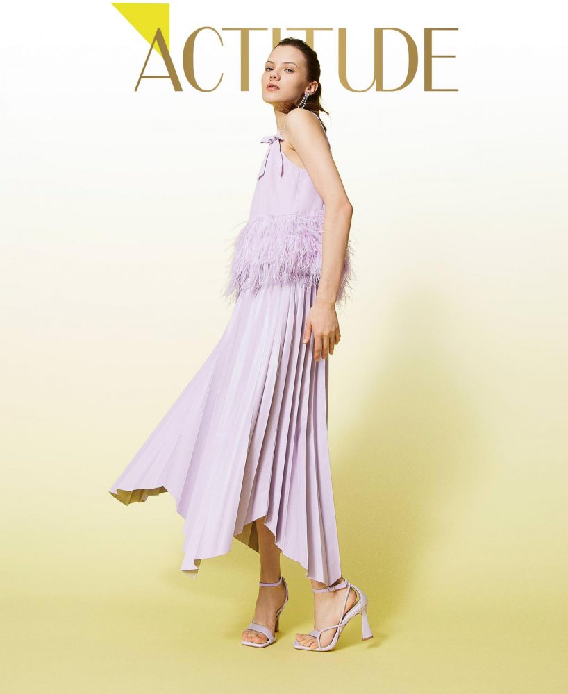 Faldas TWINSET Mujer | Falda Midi Plisada Morado «Pastel Lilac»