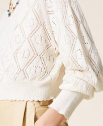 Jerséis TWINSET Mujer | Jersey Boxy Con Logotipo White Nieve