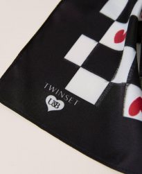 Pañuelos Y Estolas TWINSET Mujer | Fular Con Estampado Twin Queen Bicolor Blanco «Ice» | Negro