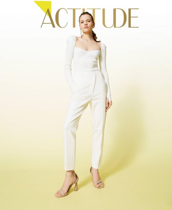 Pantalones TWINSET Mujer | Pantalón Con Cierre Asimétrico Blanco Gardenia