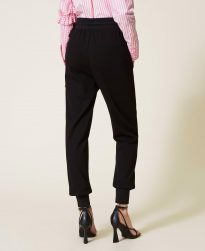 Pantalones TWINSET Mujer | Pantalones Joggers Con Cordón De Ajuste Negro