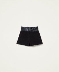 Pantalones TWINSET Mujer | Shorts De Bull De Talle Alto Negro