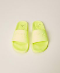 Sandalias Planas TWINSET Mujer | Zapatillas De Playa Con Logotipo Amarillo Fluo