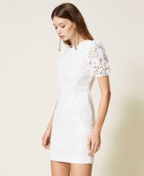 Vestidos Cortos TWINSET Mujer | Vestido Ceñido De Macramé White Nieve