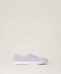 Zapatillas TWINSET Mujer | Sneakers De Tejido Con Cordones Morado «Pastel Lilac»