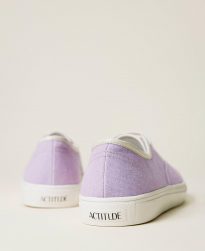 Zapatillas TWINSET Mujer | Sneakers De Tejido Con Cordones Morado «Pastel Lilac»